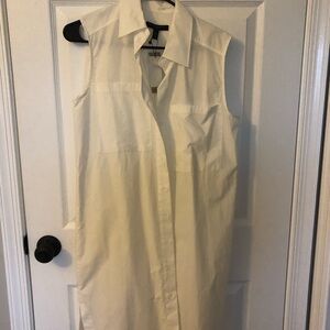 Banana Republic Cream Sleeveless Shirt Dress